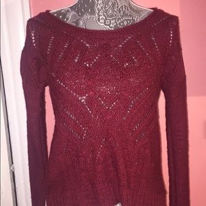 Deep red Lucky Brand Sweater ! Great Condition !